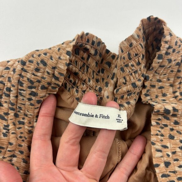 Abercrombie & Fitch Leopard Print Crinkle Wide Leg Pant XL - Picture 5 of 8